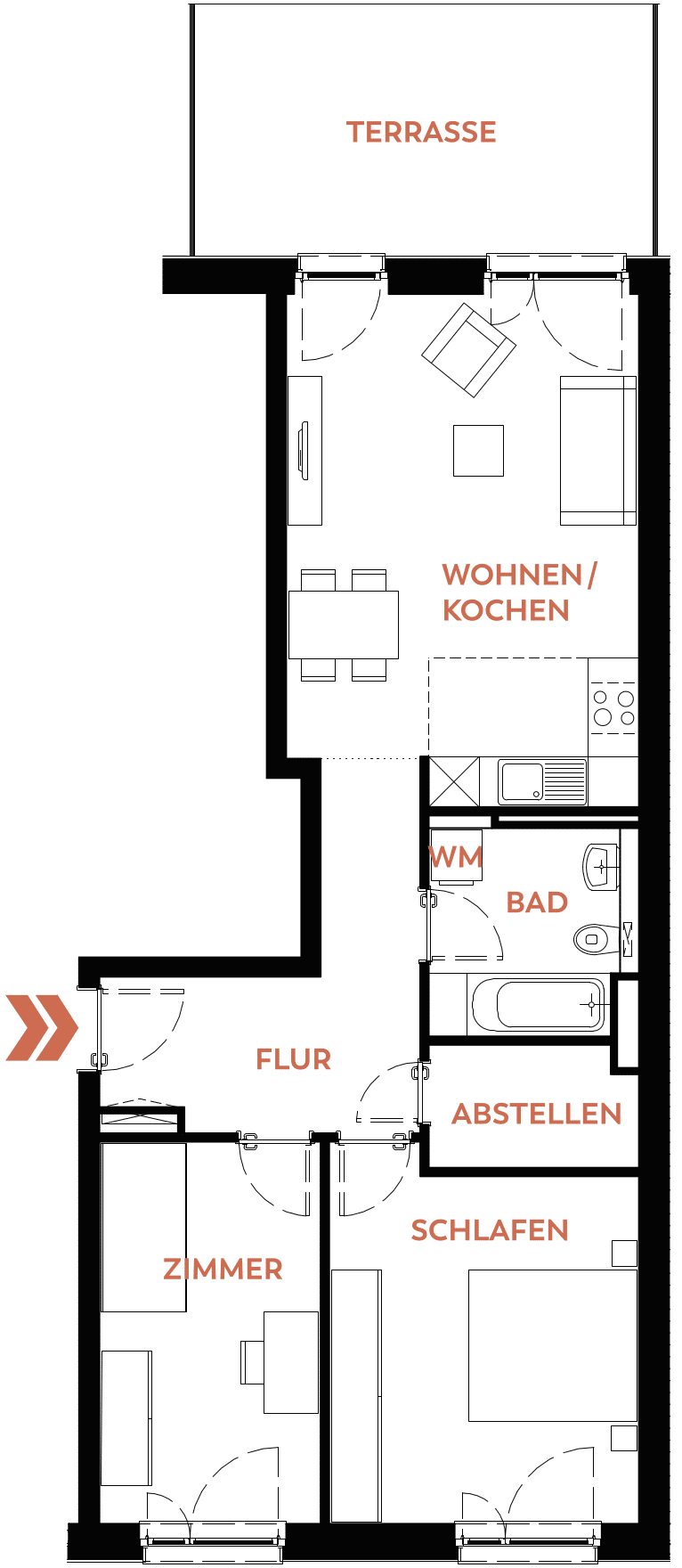 VIDO Grundriss Wohnung 4.03